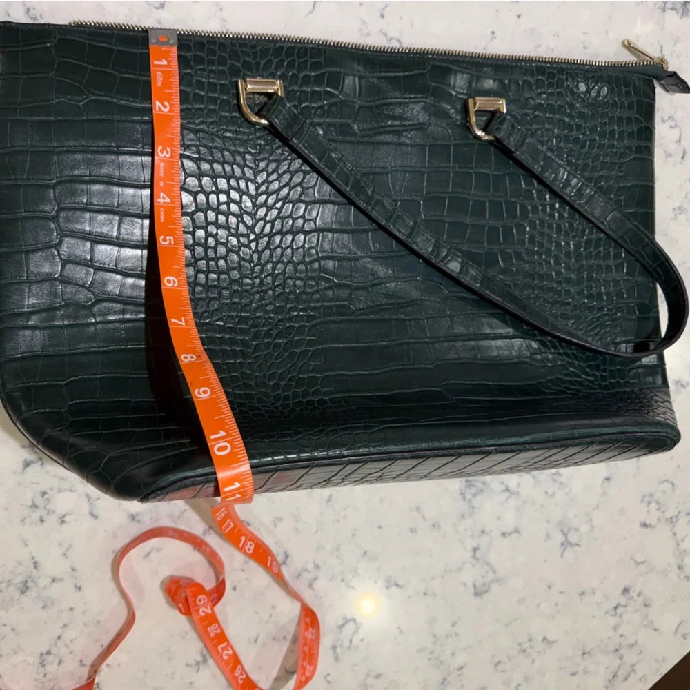 H&M faux crocodile work bag 17x10